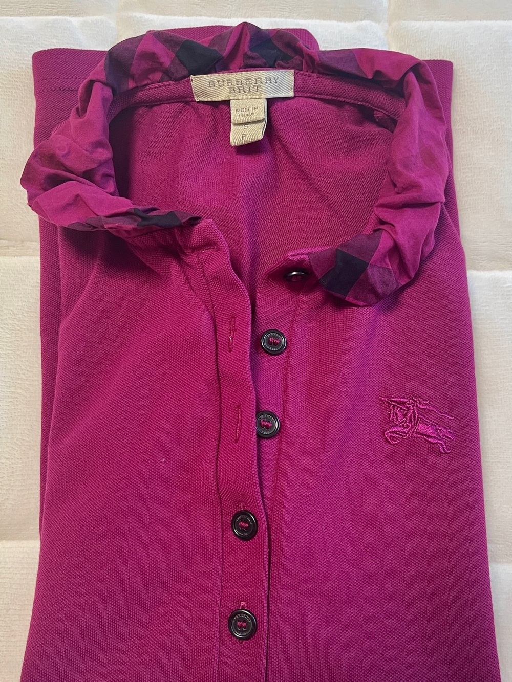 Burberry  Fuchsia Button-Front Polo Pajama Top